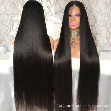 40 Inch Hair HD Glueless Swiss Transparent Lace Frontal Wig Vendors, Wholesale Brazilian Raw Virgin 100%  Human Hair Lace Wigs